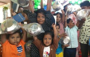 Children are delighted with Christmas presents